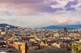 Naklejka niebo drapacz barcelona miejski katedra