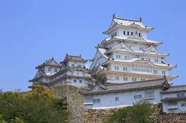 Plakat japonia niebo architektura azja zamek