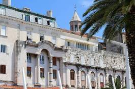 Fototapeta eclectic mix of various historic architectural styles on riva promenade (waterfront) in split croatia.