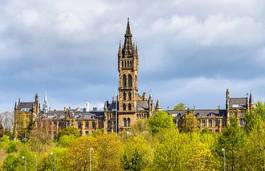Plakat view of the university of glasgow - scotland