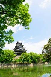 Fototapeta japonia stary zamek błękitne niebo