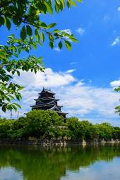 Plakat japonia stary zamek lato