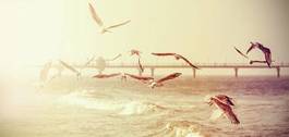 Obraz na płótnie retro plaża lato słońce woda