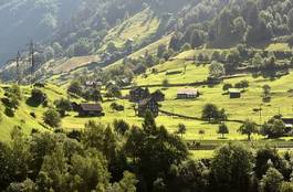 Naklejka szwajcaria krajobraz wioska alpy akcja