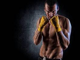 Naklejka boks bokser mężczyzna ćwiczenie przystojny
