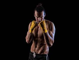 Fototapeta przystojny bokser boks fitness