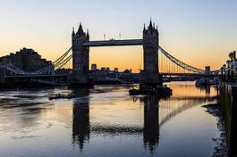 Naklejka tower bridge londyn wieża tamiza noc