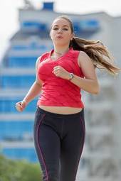 Naklejka dziewczynka energiczny zdrowy ludzie fitness