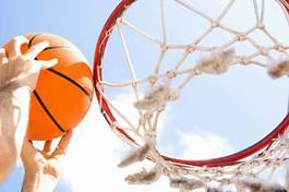 Obraz na płótnie lekkoatletka piłka koszykówka niebo sport