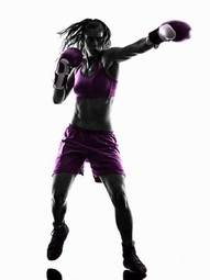 Naklejka kick-boxing boks ludzie kobieta bokser