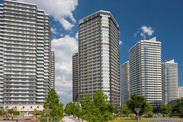 Naklejka japonia błękitne niebo park architektura