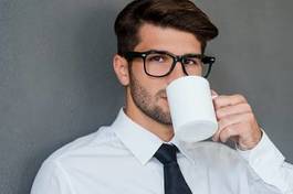 Naklejka kawa mężczyzna napój inspiracja
