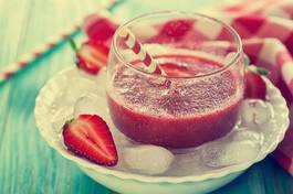 Obraz na płótnie deser owoc napój pochlebca truskawka