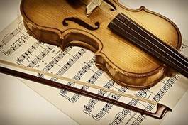 Naklejka skrzypce stary muzyka sztuka
