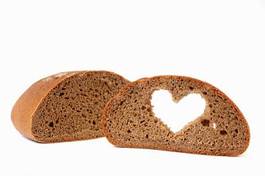 Plakat serce jedzenie miłość skorupa kromka chleba