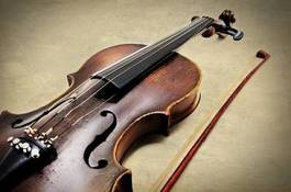 Naklejka sztuka skrzypce vintage koncert