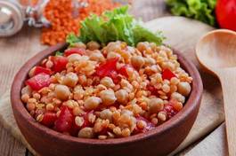 Fotoroleta chickpea dish orange lentil and tomato