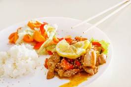 Obraz na płótnie świeży dzwon kurczak jedzenie azjatycki