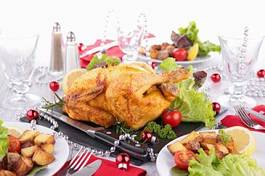 Obraz na płótnie kurczak jedzenie stół drób