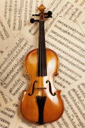 Naklejka sztuka muzyka skrzypce stary koncert