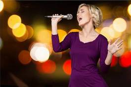Fotoroleta muzyka kobieta śpiew