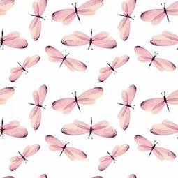 Fotofirana the pattern of butterflies. seamless vector background. watercolor illustration 6