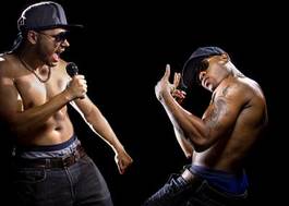 Obraz na płótnie zespół hip-hop mikrofon