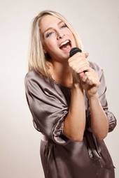 Naklejka karaoke piękny muzyka kobieta
