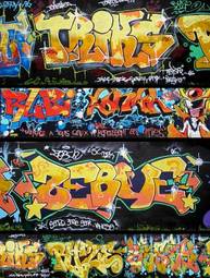 Naklejka ulica sztuka graffiti czarny tekst