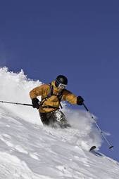 Fototapeta narciarz niebo sportowy śnieg sport