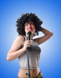 Fototapeta gwiazda kobieta karaoke muzyka śpiew