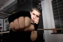 Naklejka sztuki walki mężczyzna sport bokser pięść
