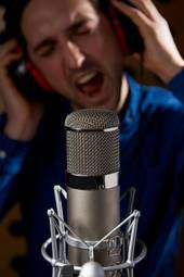 Fotoroleta mężczyzna śpiew mikrofon blues ludzie