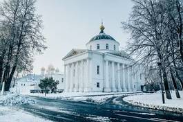 Naklejka katedra architektura śnieg stary