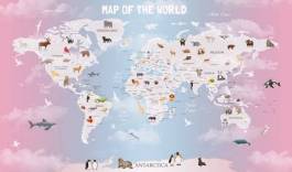 Plakat świat geografia afryka europa wieś