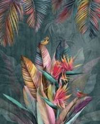 Fotoroleta tropikalny ptak egzotyczny kwiat lato