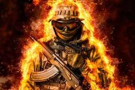 Obraz na płótnie żołnierz amerykański wojskowy armia zespół
