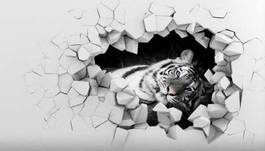 Obraz na płótnie tygrys w ścianie