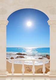 Plakat kamienista plaża