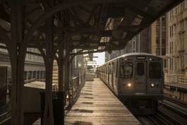 Fototapeta pociąg na stacji chicago