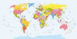 Obraz na płótnie polityczna mapa świata