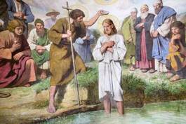 Naklejka chrzest jezusa chrystusa