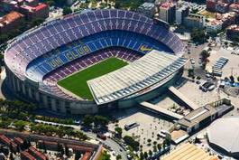 Plakat stadion fc barcelona z lotu ptaka