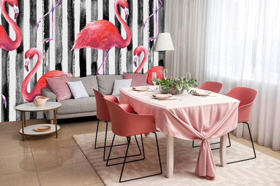 Fototapeta flamingi w pasy - inspiracja