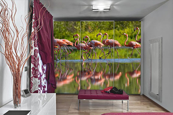 Naklejka stado flamingów - inspiracja