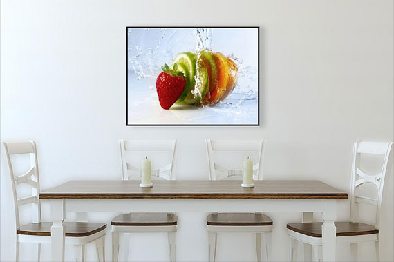 Plakat owoce lane wodą - inspiracja