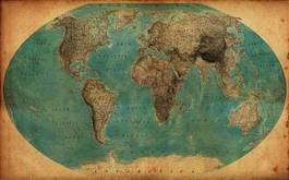 Plakat geografia retro świat