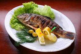 Plakat ryba jedzenie obiad karp danie