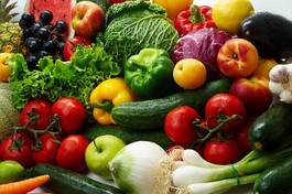 Foto zasłona bukiet warzyw i owoców
