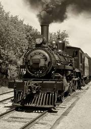 Plakat lokomotywa silnik vintage stary